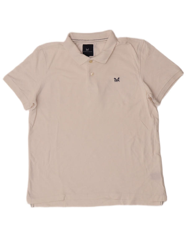 Crew Clothing Polo da uomo grande in cotone bianco