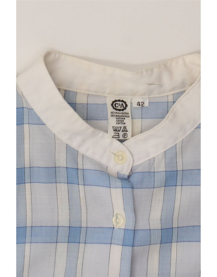 C & A Womens Short Sleeve Shirt IT 42 Medium Blue Check Polyester Vintage C & A and Second-Hand C & A from Messina Hembry 
