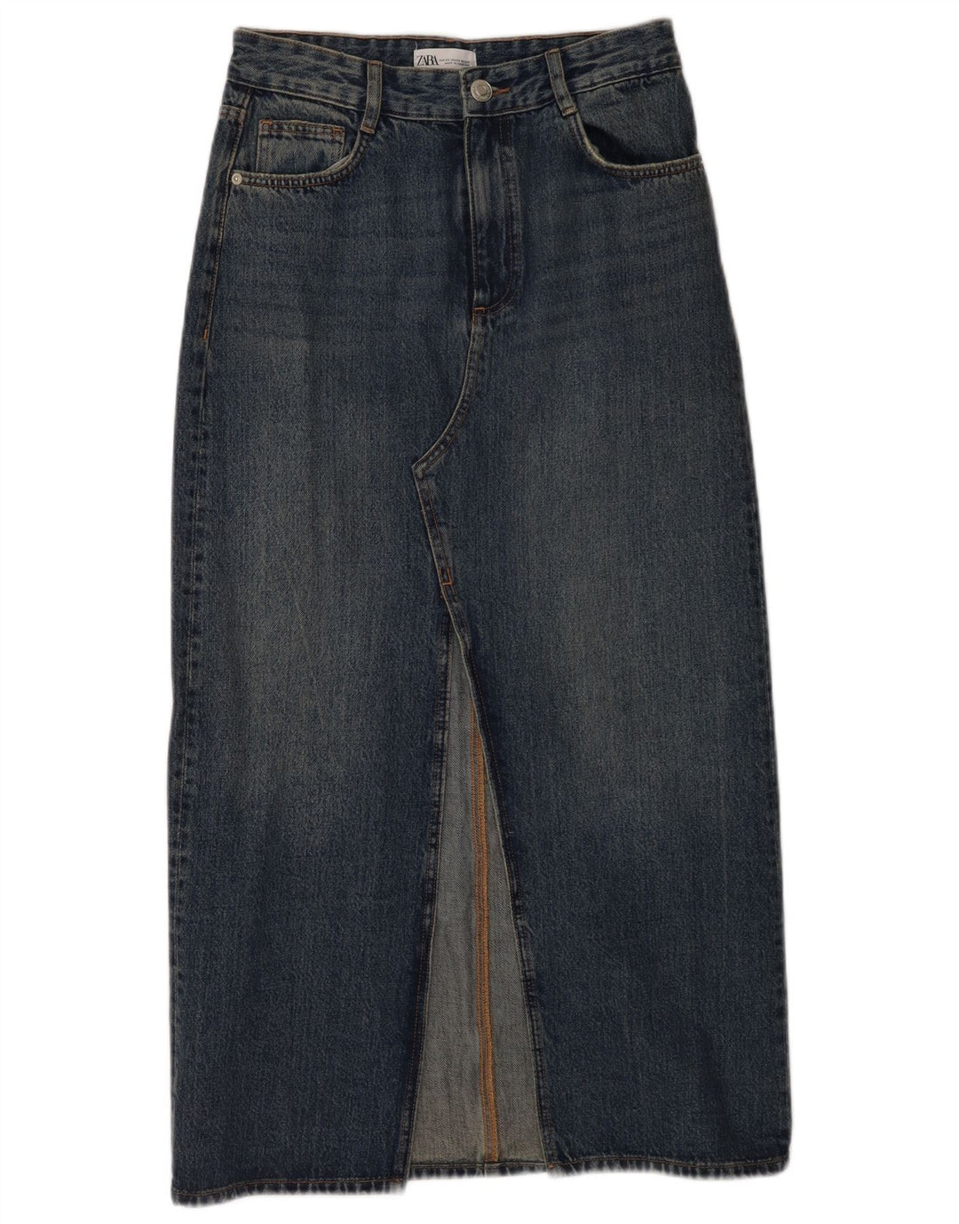 Zara Womens Denim Skirt XS W24 Blue