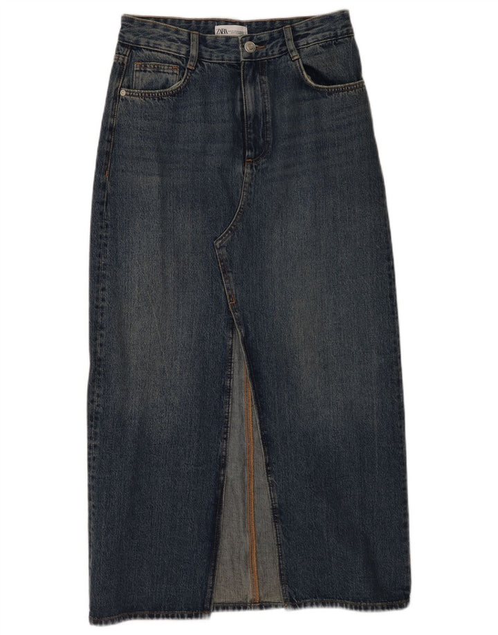 Zara Womens Denim Skirt XS W24 Blue