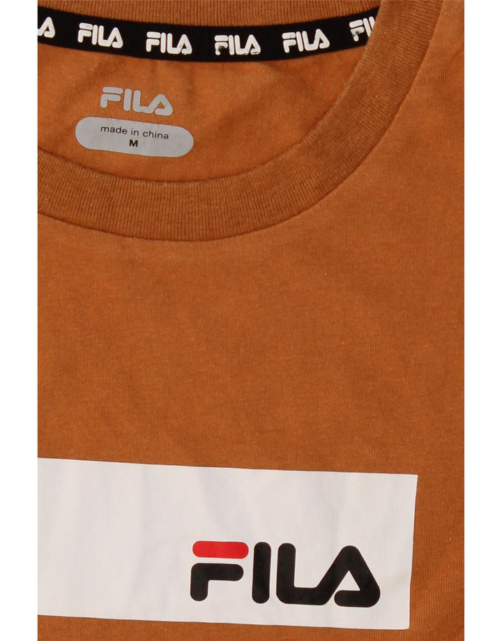 FILA Mens Graphic T-Shirt Top Medium Orange Cotton Vintage Fila and Second-Hand Fila from Messina Hembry 