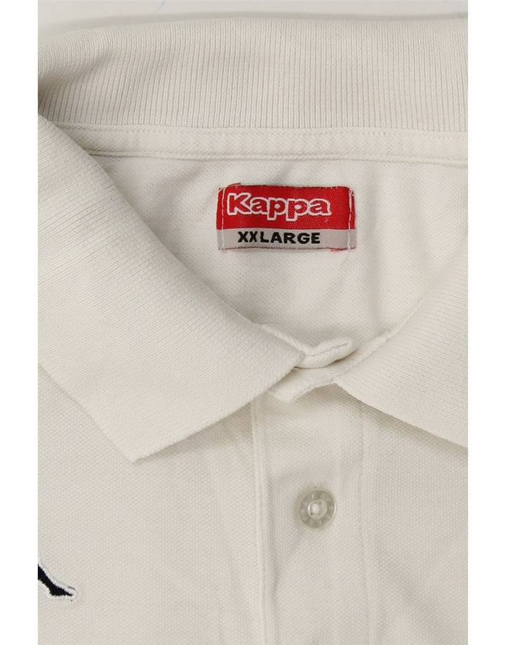KAPPA Mens Polo Shirt 2XL White Cotton Vintage Kappa and Second-Hand Kappa from Messina Hembry 