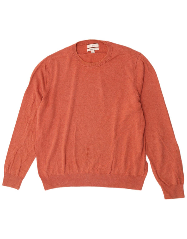 Maglione maglione girocollo da uomo Marks & Spencer XL cotone arancione