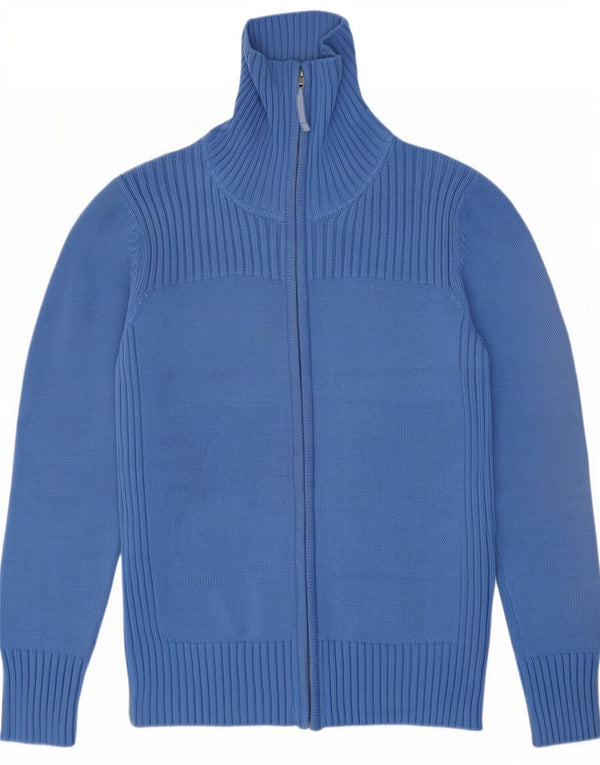 Marks & Spencer Damen-Cardigan mit durchgehendem Reißverschluss, UK 16, Größe L, Blau, Baumwolle