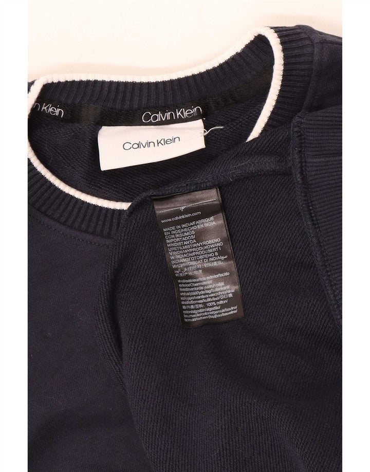 Męski sweter Calvin Klein, średni granatowy, bawełniany