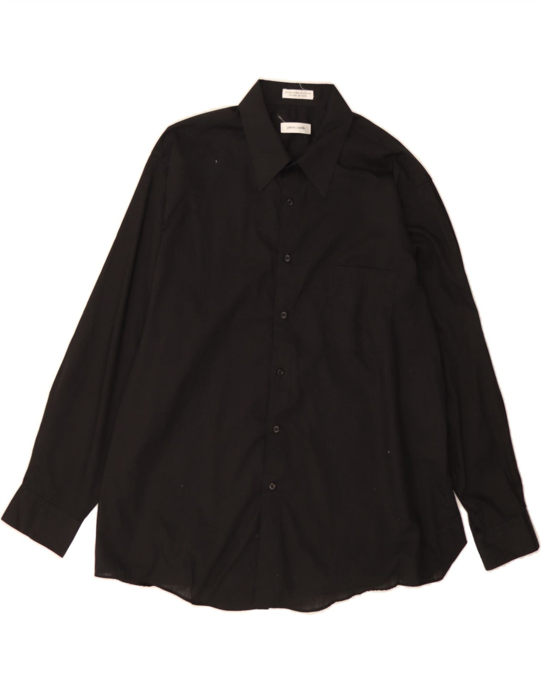 PIERRE CARDIN Mens Shirt Size 17 17 1/2 XL Black Polyester Vintage Pierre Cardin and Second-Hand Pierre Cardin from Messina Hembry 