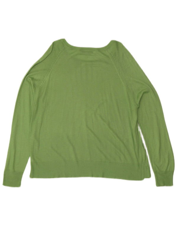 Zara Womens Boat Neck Jumper Sweater UK 14 Medium Green Viscose