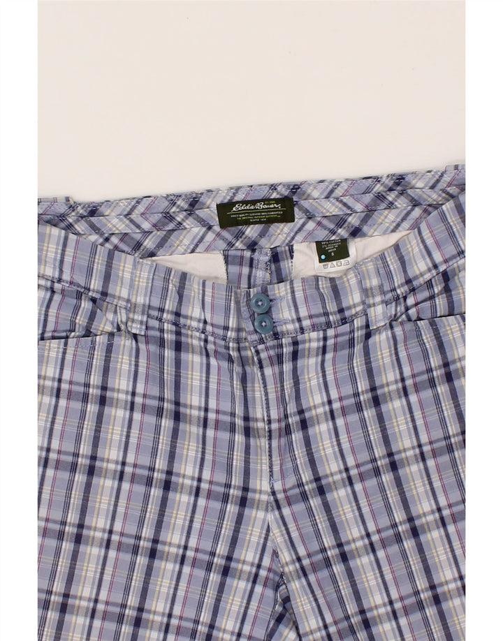EDDIE BAUER Womens Bermuda Shorts US 8 Medium W30  Blue Check Cotton Vintage Eddie Bauer and Second-Hand Eddie Bauer from Messina Hembry 