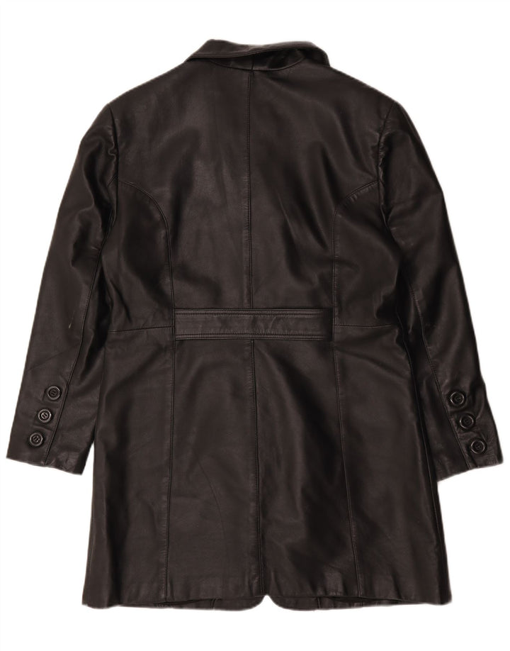 Akaso Womens Leather Coat UK 18 XL Black Leather