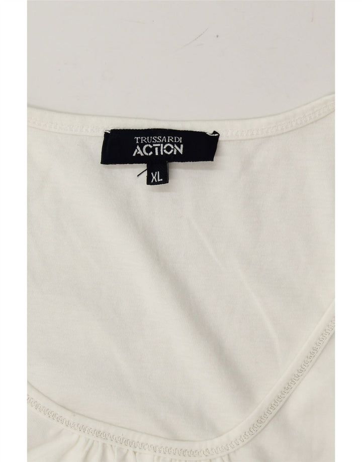 TRUSSARDI Womens Vest Top UK 18 XL White Vintage Trussardi and Second-Hand Trussardi from Messina Hembry 