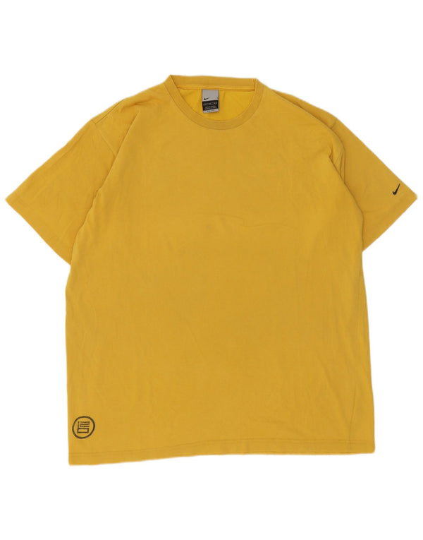 Мужская футболка с рисунком Nike Dri Fit Top XL, желтый хлопок