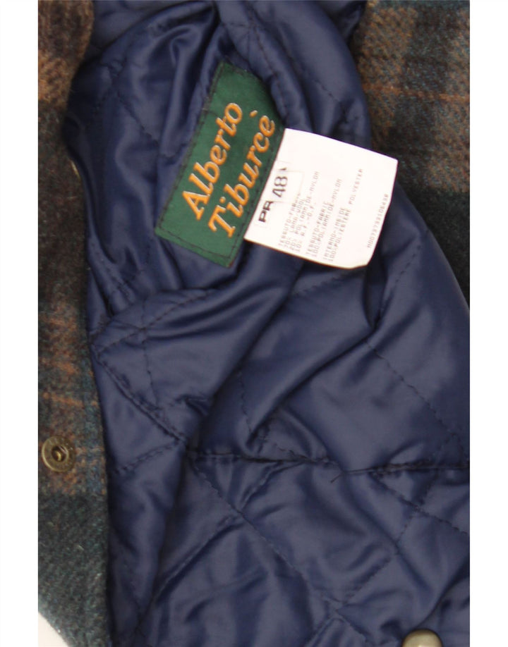 Vintage Mens Waistcoat IT 48 Medium Multicoloured Check Wool
