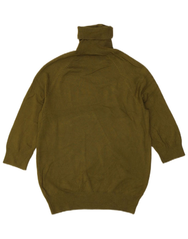 Maglione Zara da donna con collo alto e maniche a 3/4, UK 12, viscosa kaki media