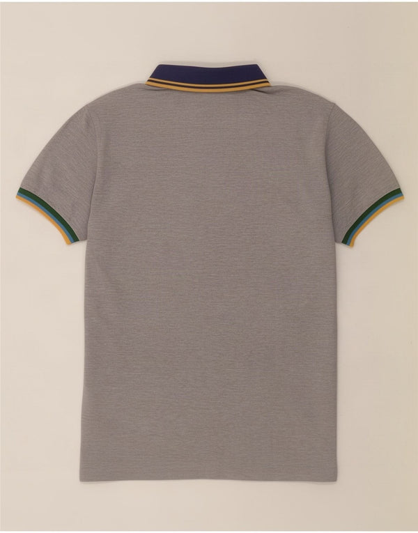 Camisa polo masculina de rugby Fred Perry 2XL algodão listrado cinza