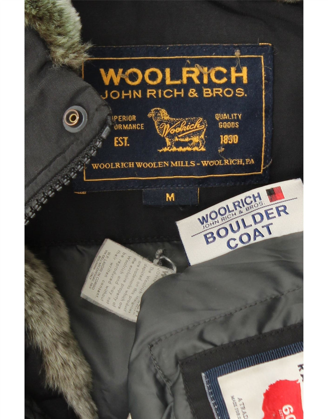 WOOLRICH Womens Hooded Overcoat UK 14 Medium Black Vintage Woolrich and Second-Hand Woolrich from Messina Hembry 