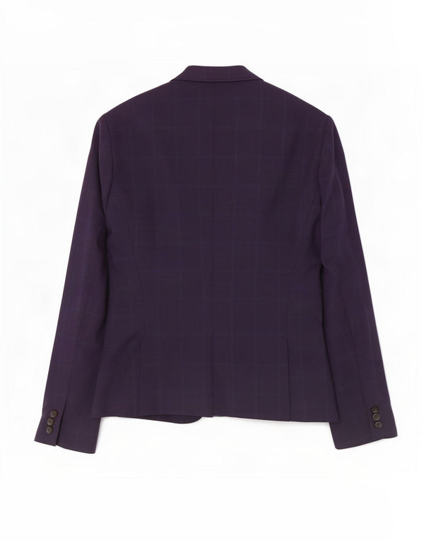 Jaqueta blazer feminina Zara com 1 botão UE 38 pequena xadrez azul marinho
