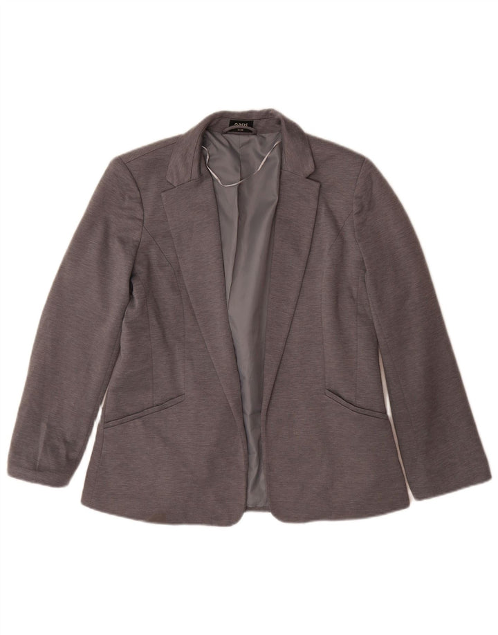 Oasis Womens Open Blazer Jacke UK 12 Mittelgraues Polyester