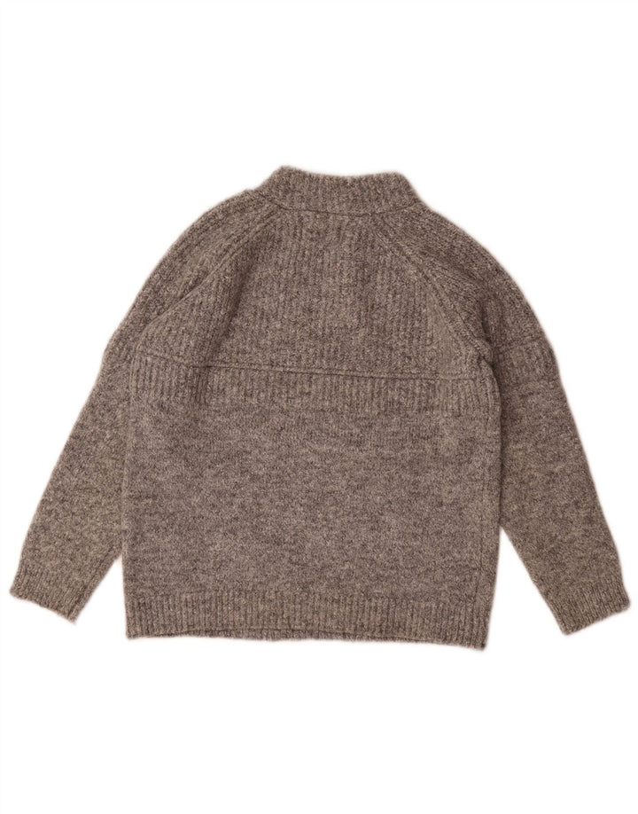 Zara Girls Turtle Neck Jumper Sweater 9-10 Years Grey Polyester