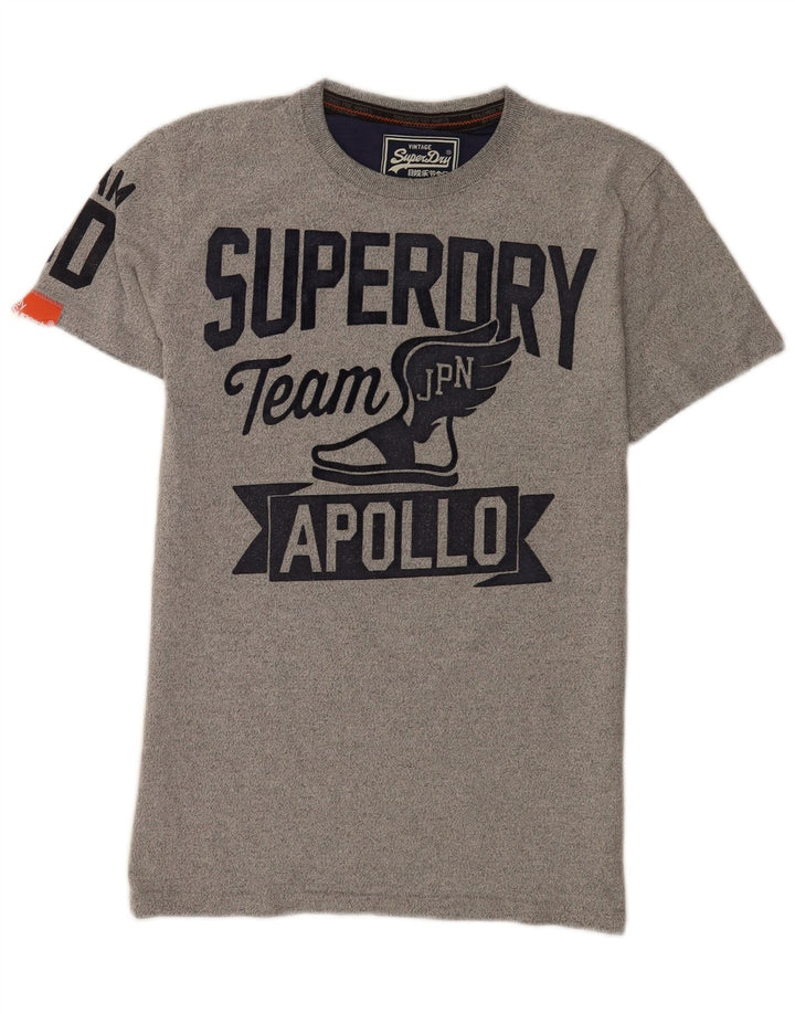 Superdry Mens Graphic T-Shirt Top Medium Grey Cotton