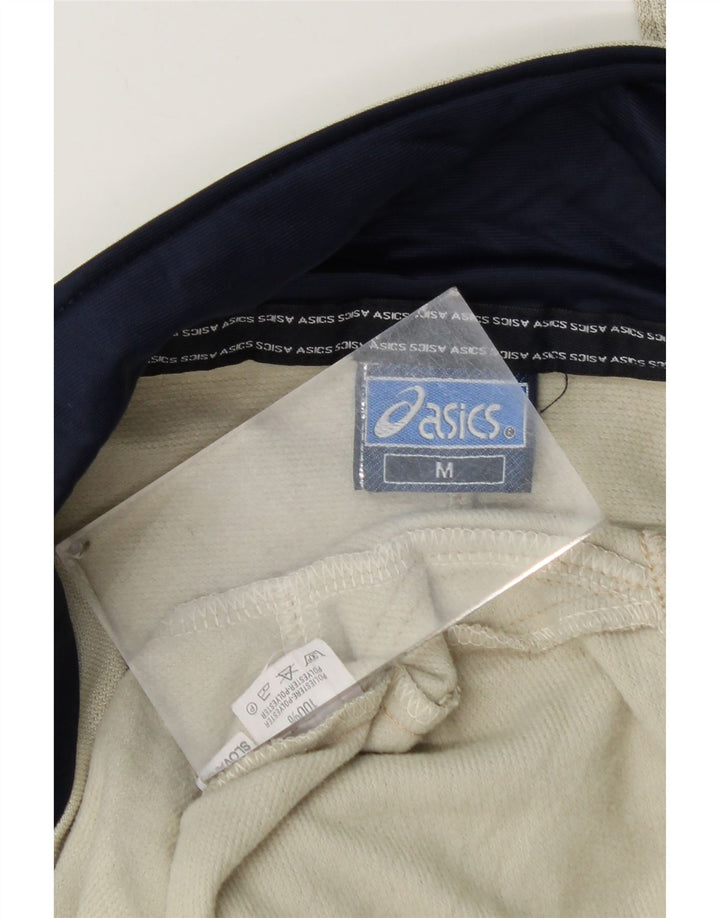 Asics Mens Tracksuit Top Jacket Medium Beige Colourblock Polyester