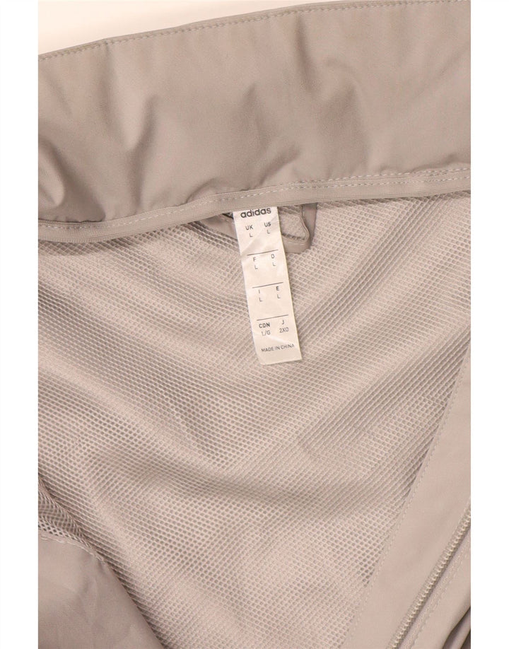 Adidas Mens Rain Jacket UK 40 Large Grey Polyester