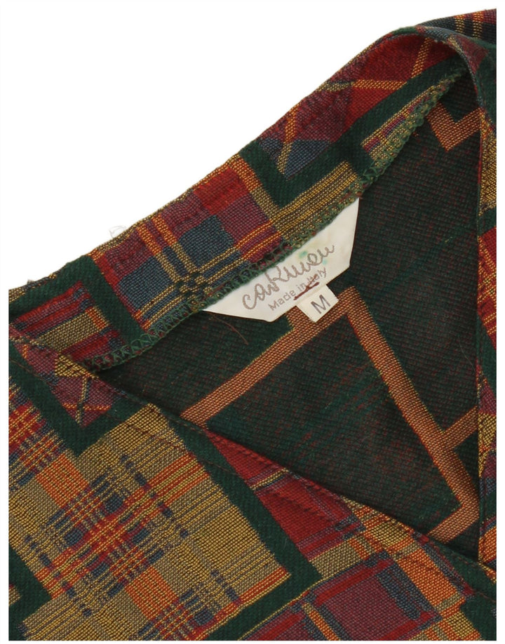 Vintage Womens Crop Waistcoat UK 14 Medium Multicoloured Patchwork