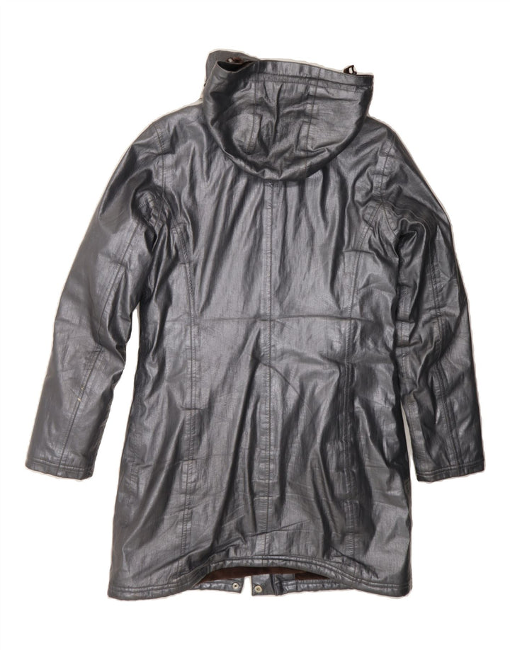 K-WAY Womens Hooded Raincoat UK 14 Medium Silver Polyester Vintage K-Way and Second-Hand K-Way from Messina Hembry 