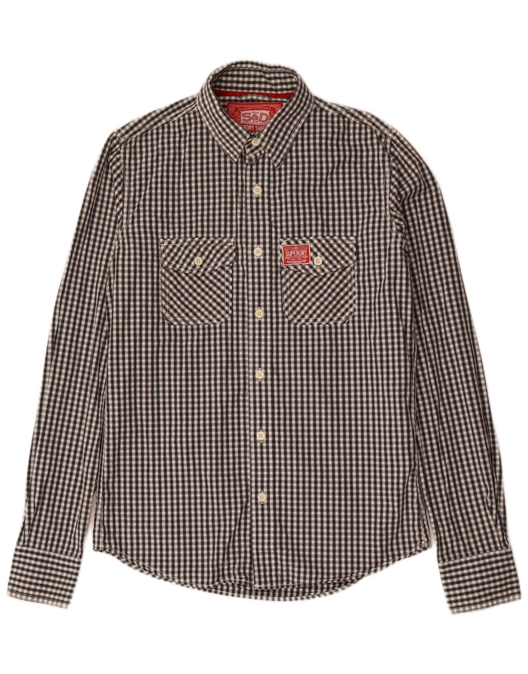 Superdry Herreskjorte Medium Sort Gingham Bomuld