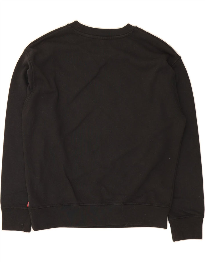 LEVI'S Womens Oversized Graphic Sweatshirt Jumper UK 10 Small Black Cotton Vintage Levi's and Second-Hand Levi's from Messina Hembry 