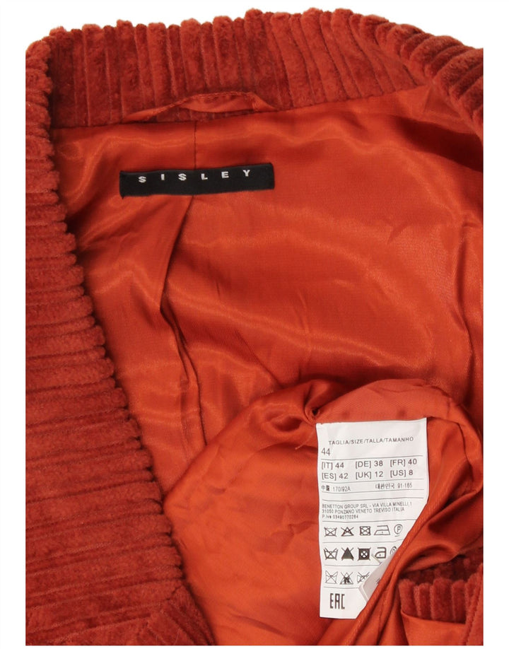 Sisley Dame Corduroy Blazer Jacket UK 12 Medium Brown