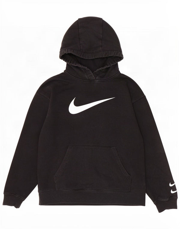 Nike Mens Graphic Hoodie Jumper Small Black Cotton