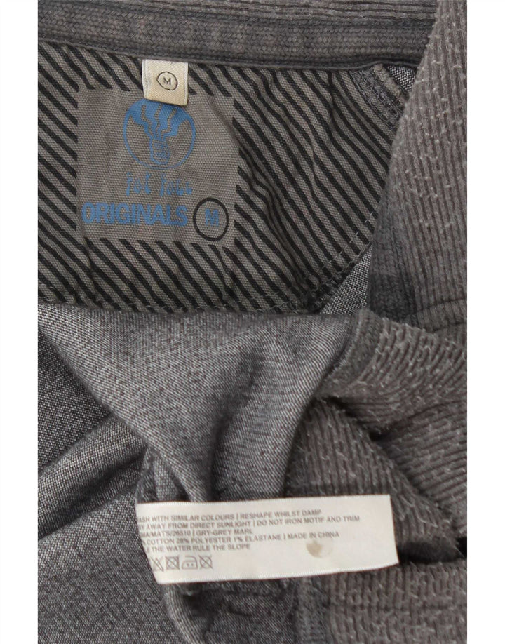 Fat Face Mens Zip Neck Sweatshirt Jumper Medium Grey Colourblock Cotton