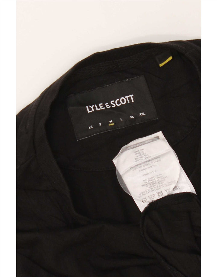 Lyle & Scott Mens T-Shirt Top Medium Black Cotton