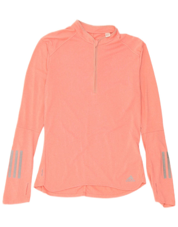 Adidas Damen Climalite Top Langarm UK 8/10 Small Rosa Polyester