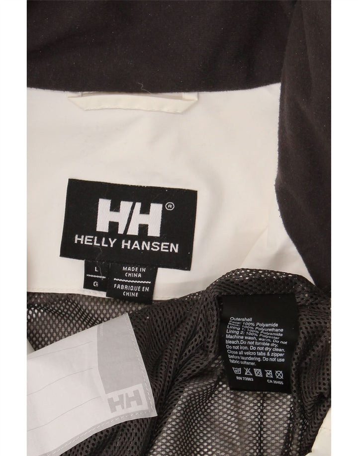 Helly Hansen Herren-Regenjacke mit Kapuze, UK 40, Größe L, Weiß, Farbblock