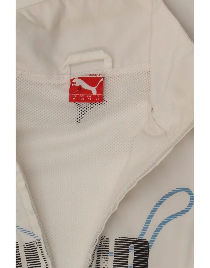 PUMA Boys Graphic Tracksuit Top Jacket 9-10 Years White Colourblock Vintage Puma and Second-Hand Puma from Messina Hembry 