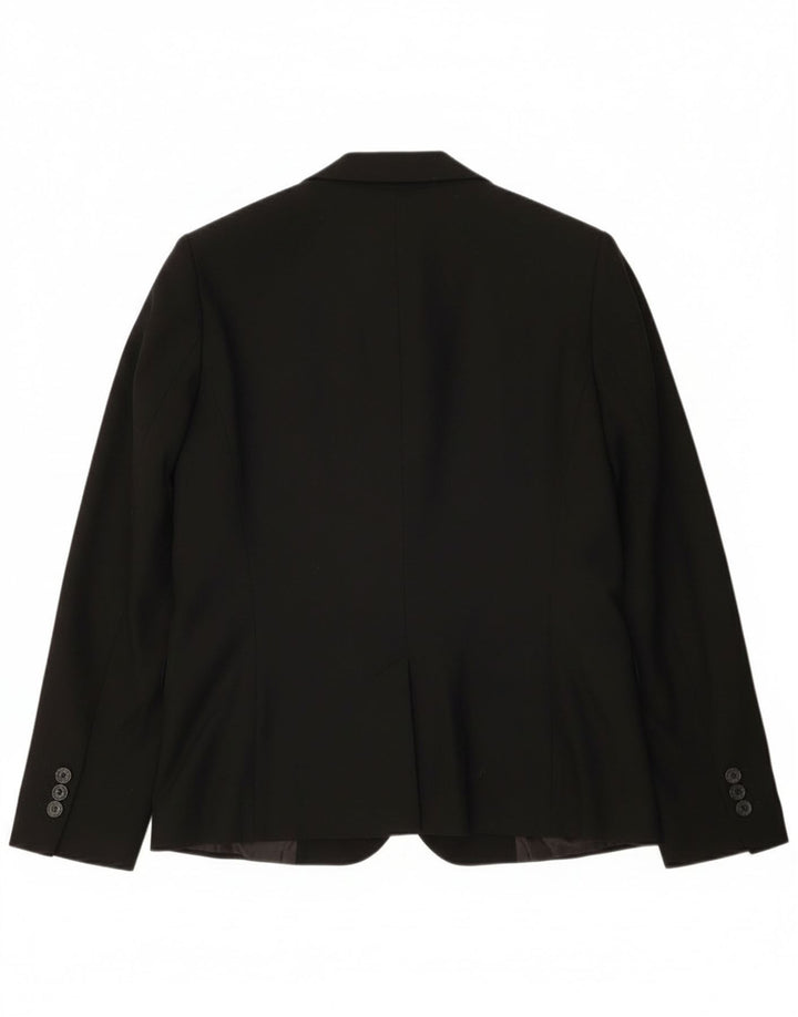 Zara Dame 1-knaps blazerjakke EU 38 Lille sort polyester