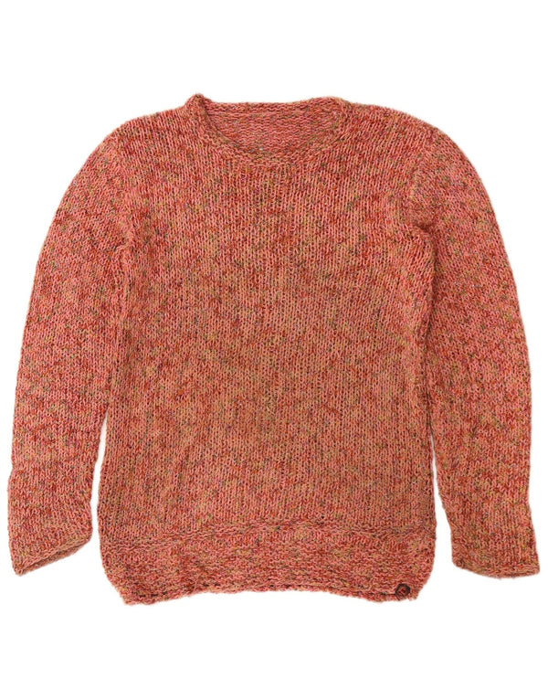 vintage Womens Boat Neck Jumper Sweater UK 14 Moyen Bourgogne Moucheté
