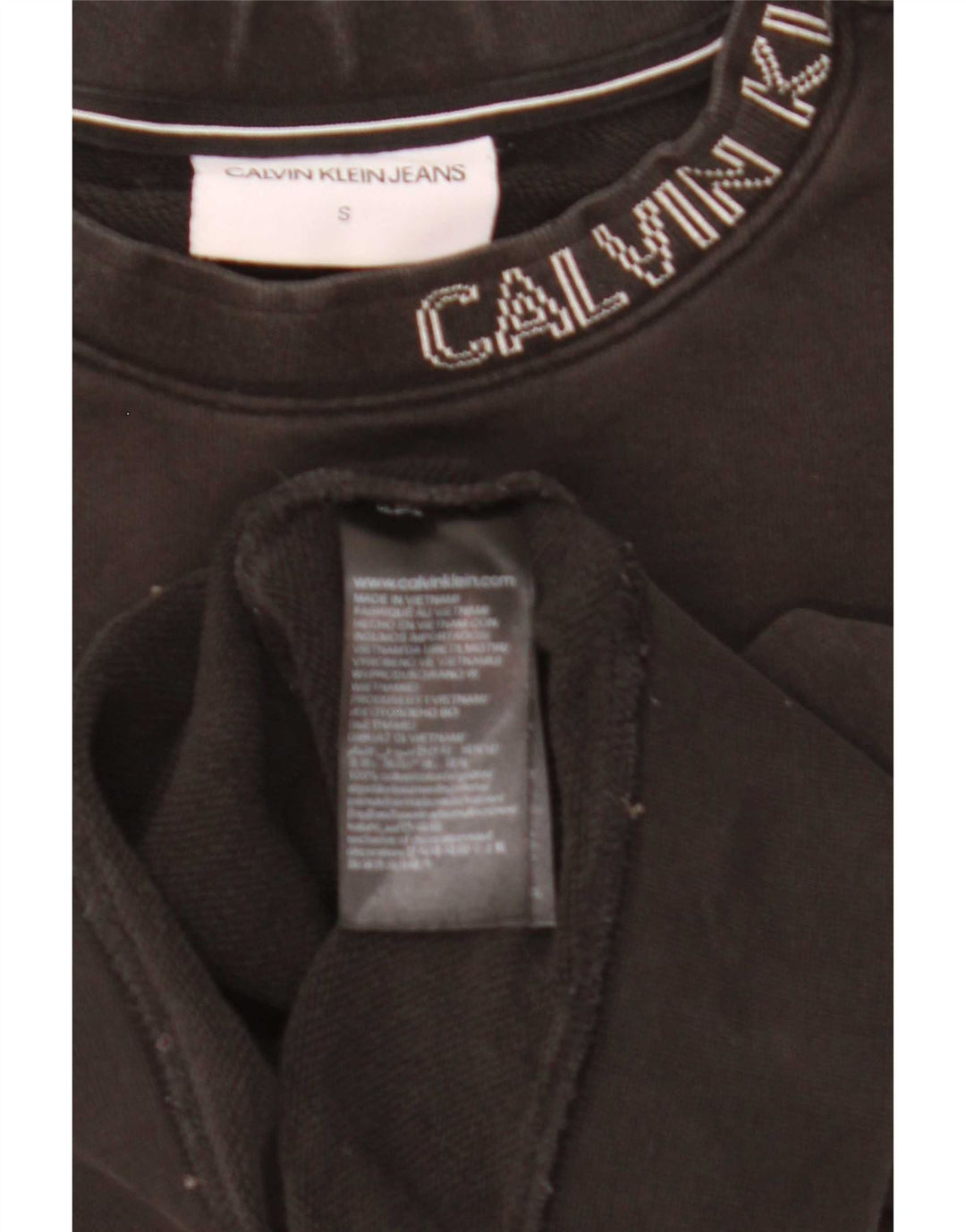 Calvin Klein Mens Graphic Sweatshirt Jumper Small Black Cotton
