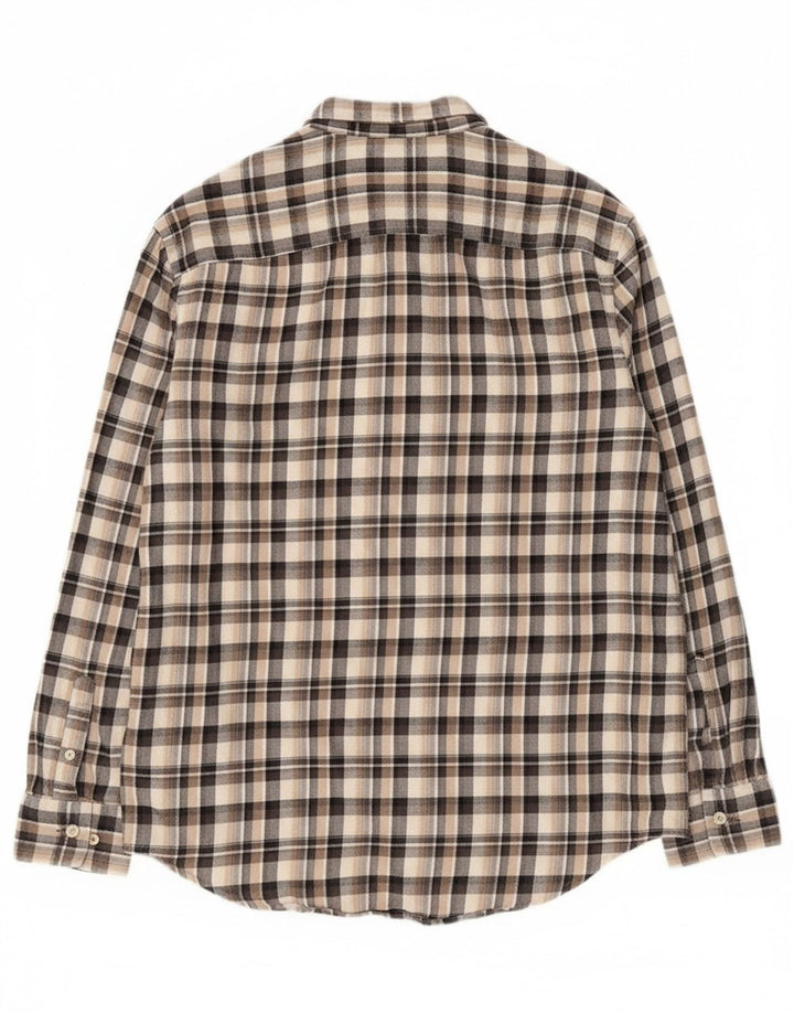 Calvin Klein Herre Flanelskjorte Medium Beige Ternet Bomuld