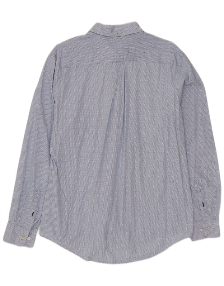 Tommy Hilfiger Mens Shirt Large Blue Spotted Cotton