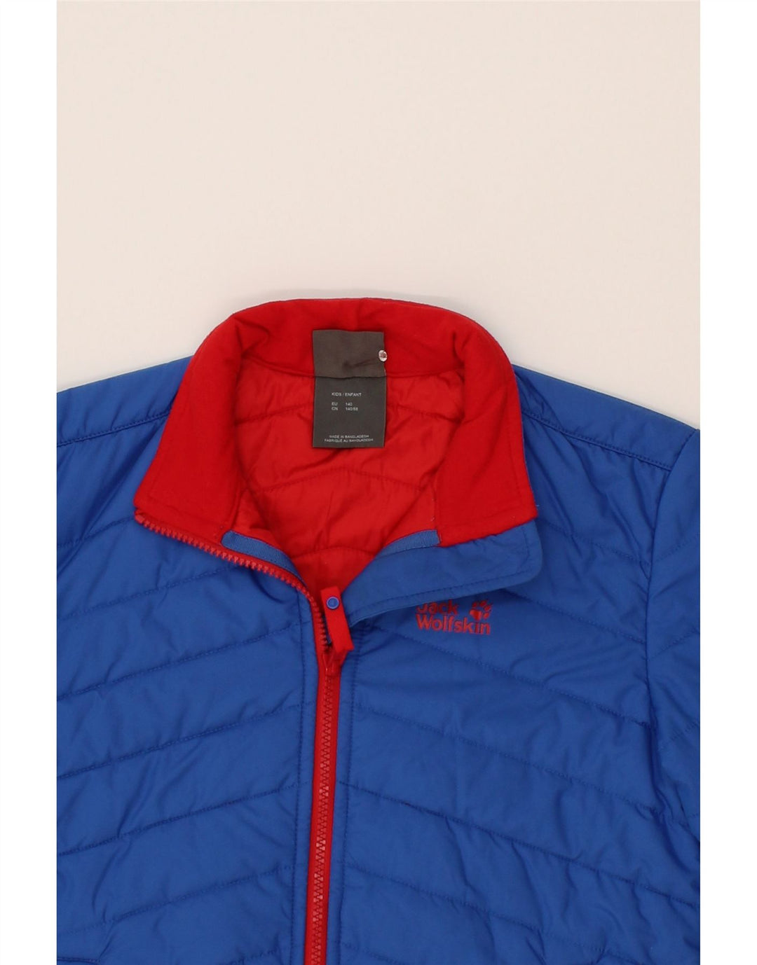 JACK WOLFSKIN Boys Padded Jacket 9-10 Years Blue Polyester Vintage Jack Wolfskin and Second-Hand Jack Wolfskin from Messina Hembry 