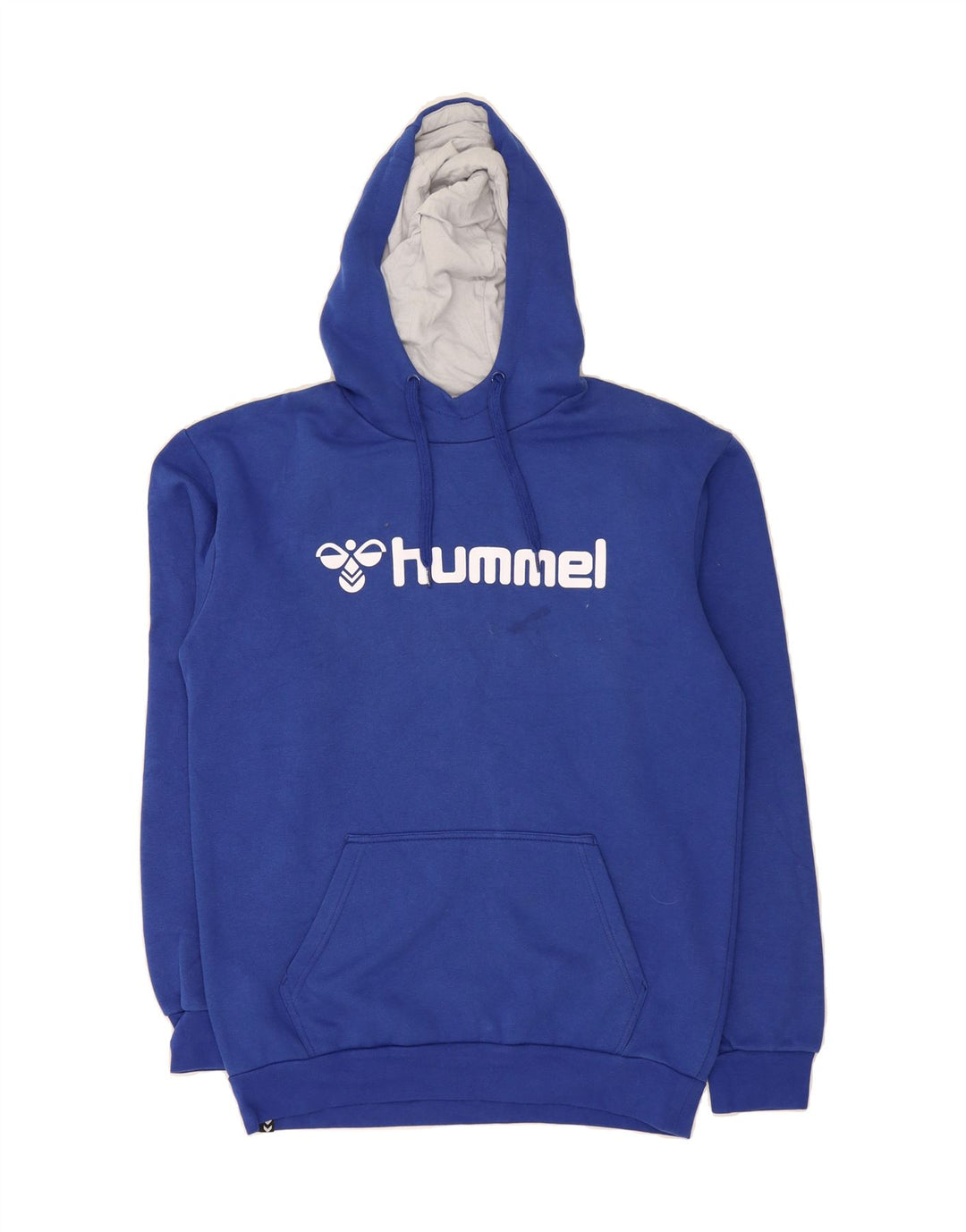 HUMMEL Mens Graphic Hoodie Jumper Medium Blue Cotton Vintage Hummel and Second-Hand Hummel from Messina Hembry 