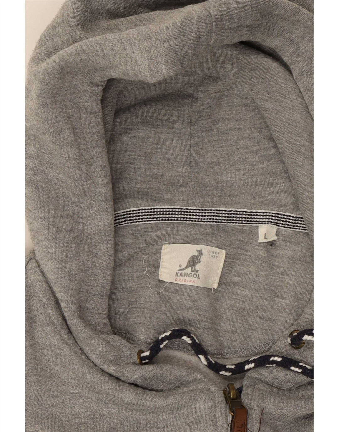 Kangol Mens Zip Sudadera con capucha suéter grande gris