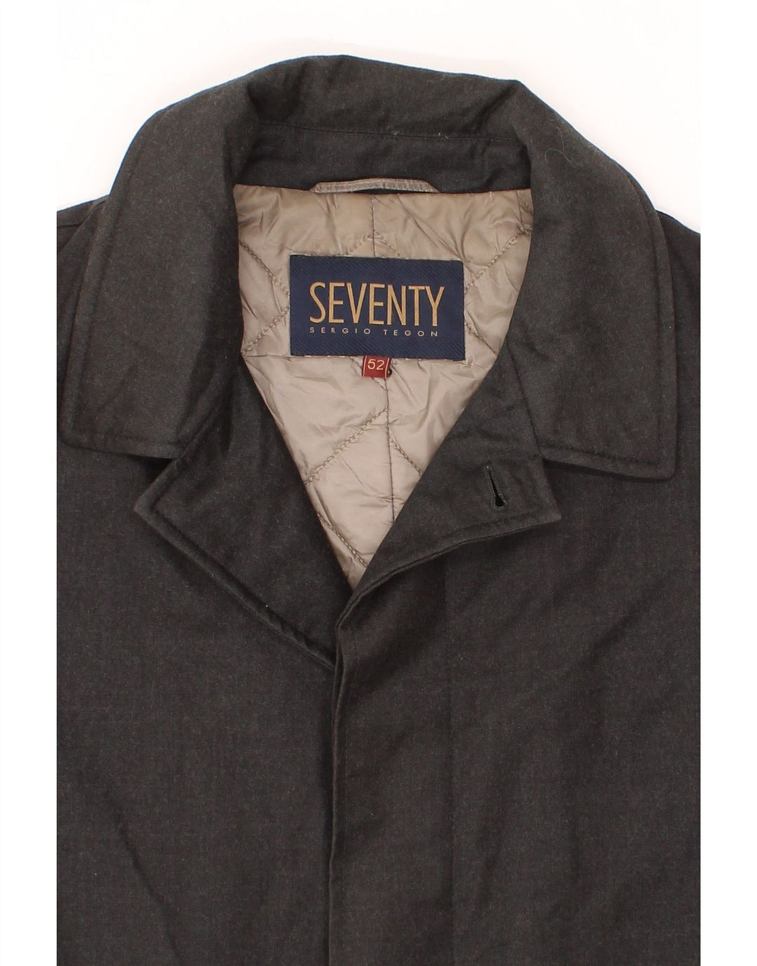 SEVENTY Mens Overcoat IT 52 XL Black Vintage Seventy and Second-Hand Seventy from Messina Hembry 