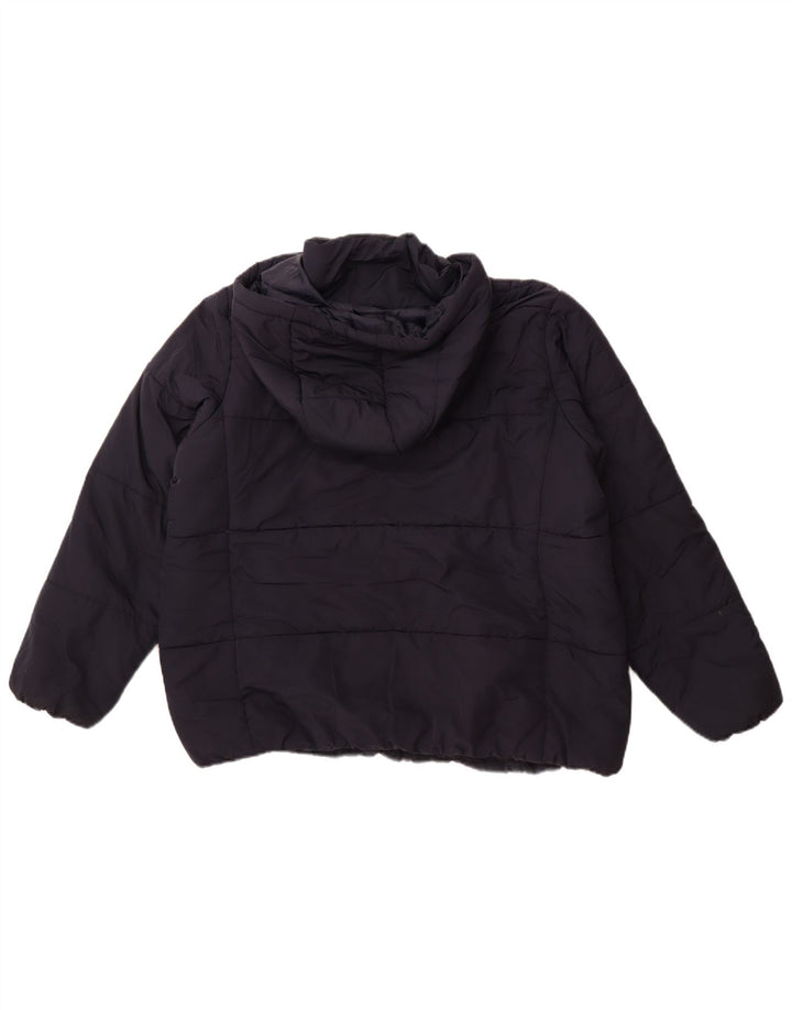 Marks & Spencer Womens Hooded Padded Jacket UK 18 XL Navy Blue Polyester