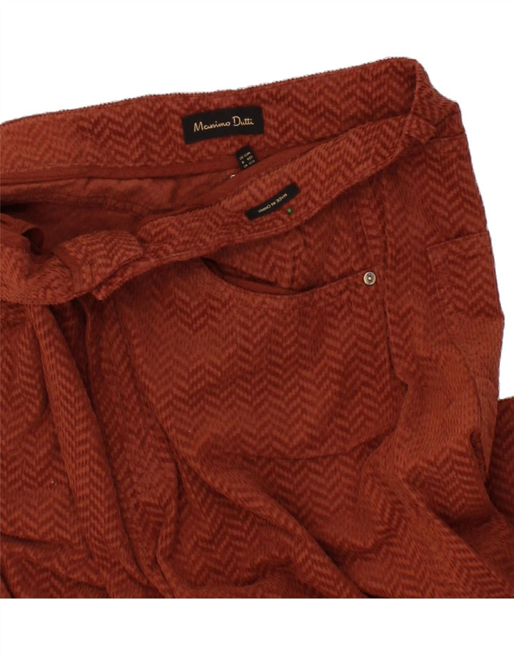 MASSIMO DUTTI Womens Casual Trousers EU 40 Medium W30 L30 Brown Chevron Vintage Massimo Dutti and Second-Hand Massimo Dutti from Messina Hembry 