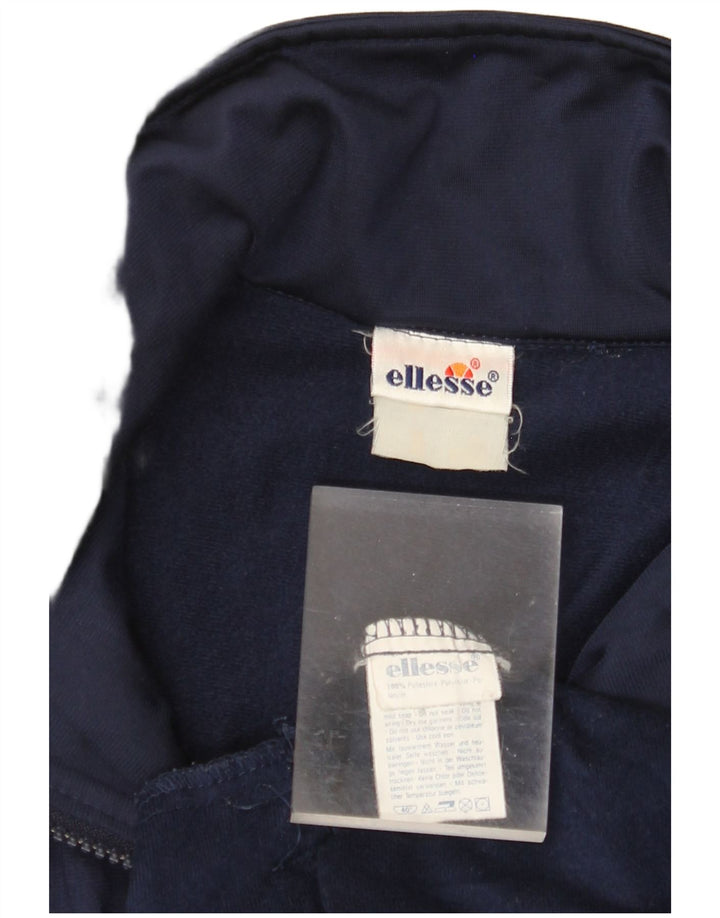ELLESSE Mens Graphic Tracksuit Top Jacket Large Navy Blue Polyester