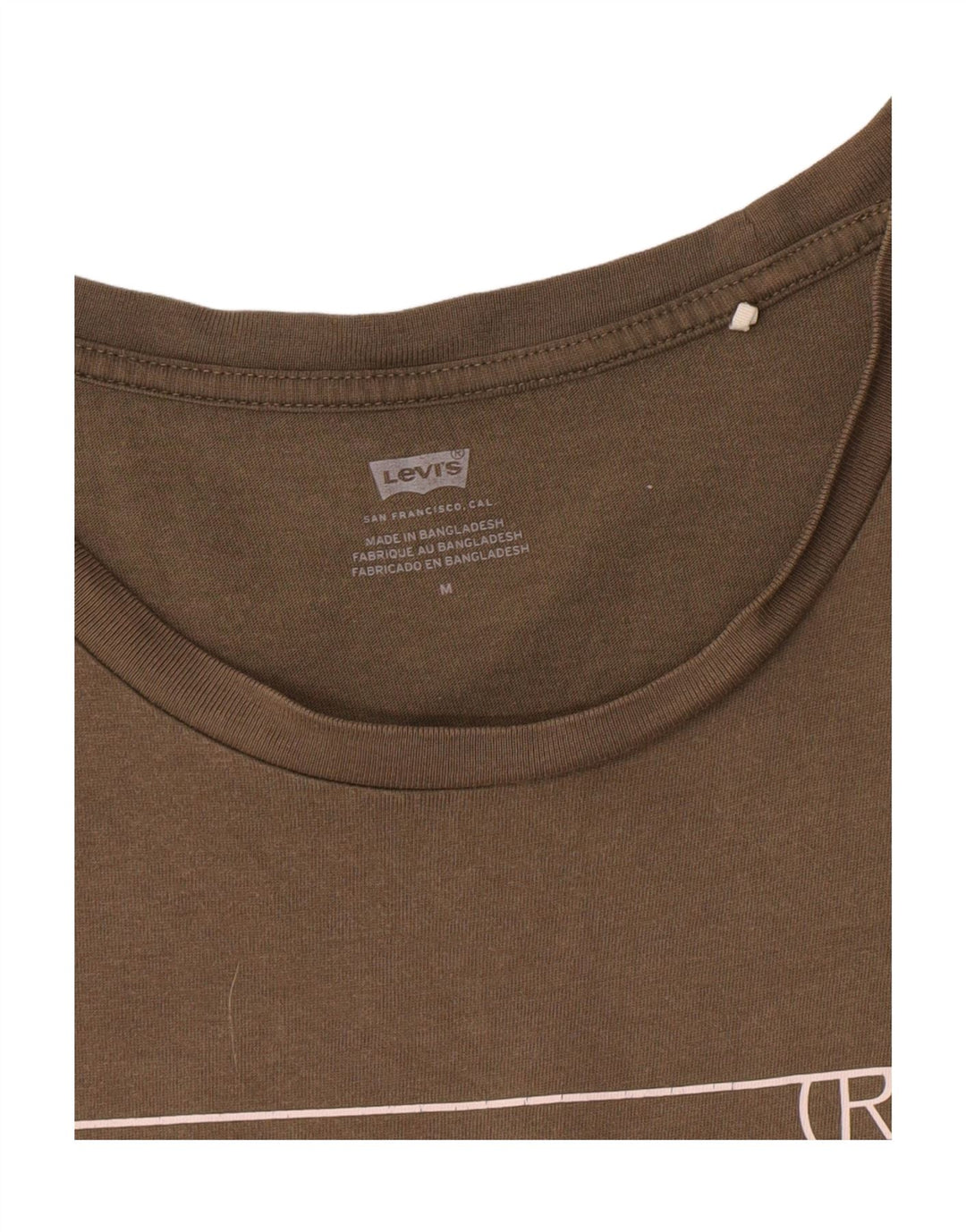 Levi's Womens Graphic T-Shirt Top UK 14 Medium Khaki