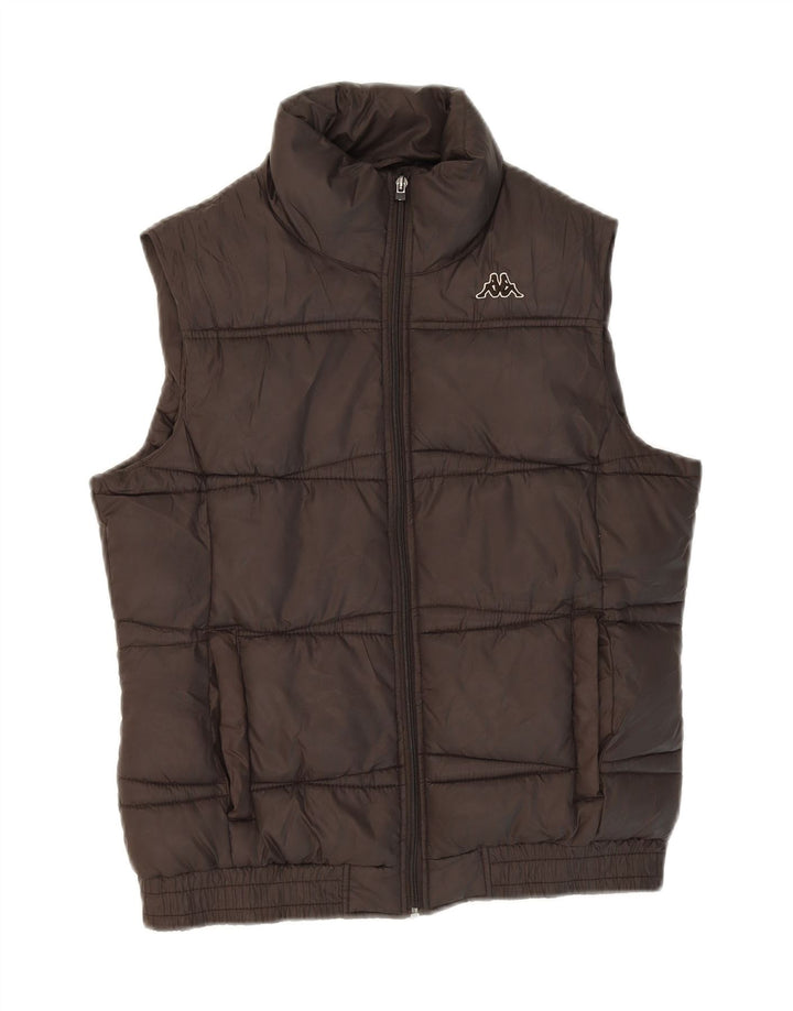 KAPPA Womens Padded Gilet UK 14 Medium Brown Polyester Vintage Kappa and Second-Hand Kappa from Messina Hembry 
